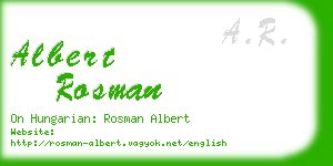 albert rosman business card